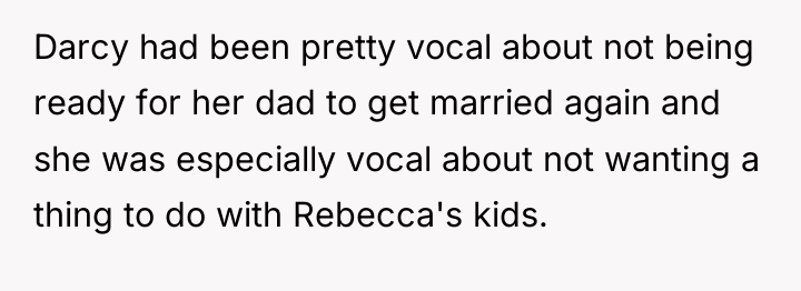 Darcy had been pretty vocal about not being ready for...