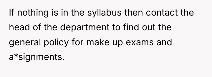 If nothing is in the syllabus then contact the head...