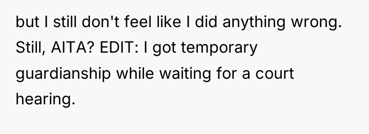 but I still don't feel like I did anything wrong....