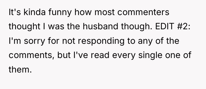 It's kinda funny how most commenters thought I was the...