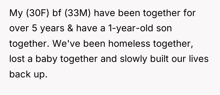 My (30F) bf (33M) have been together for over 5...