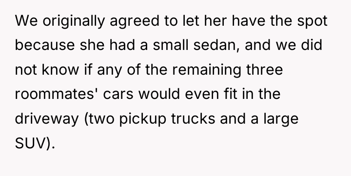 We originally agreed to let her have the spot because...