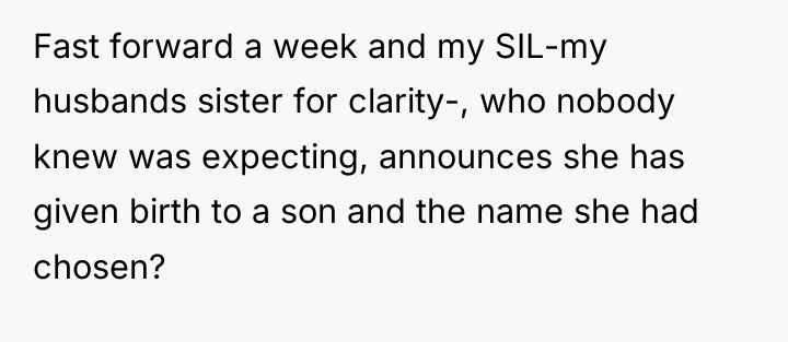 Fast forward a week and my SIL-my husbands sister for...