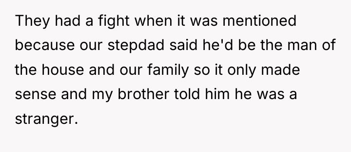 They had a fight when it was mentioned because our...