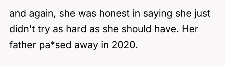 and again, she was honest in saying she just didn't...