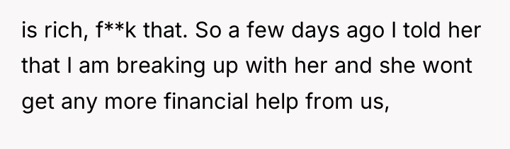 is rich, f**k that. So a few days ago I...