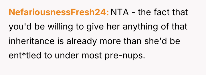 NefariousnessFresh24 NTA - the fact that you'd be willing to...