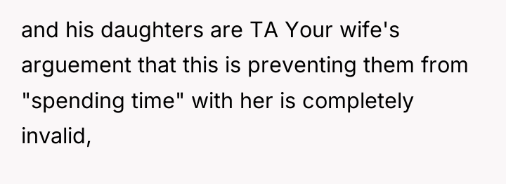 and his daughters are TA Your wife's arguement that this...