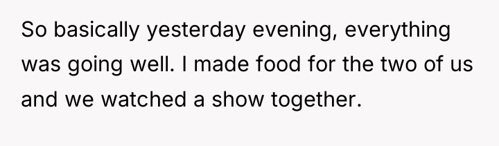 So basically yesterday evening, everything was going well. I made...