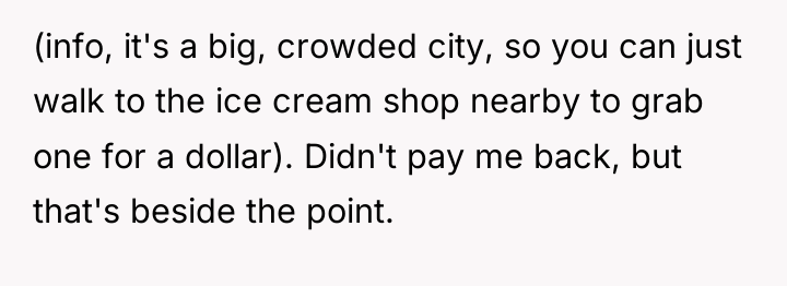 (info, it's a big, crowded city, so you can just...