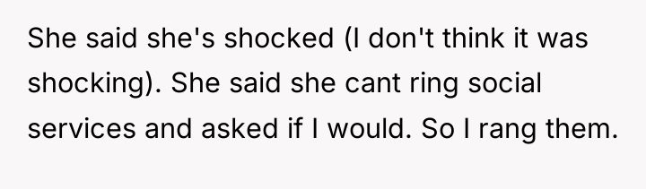 She said she's shocked (I don't think it was shocking)....