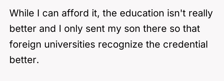 While I can afford it, the education isn't really better...