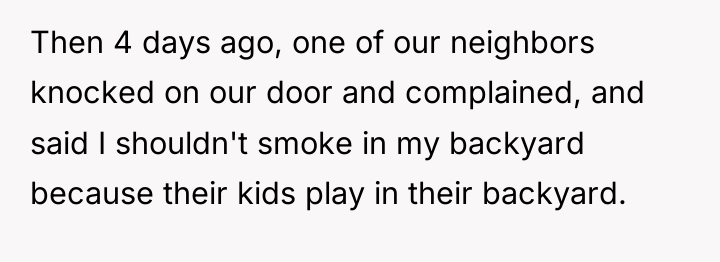 Then 4 days ago, one of our neighbors knocked on...
