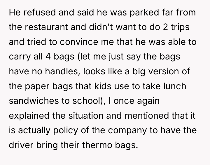 He refused and said he was parked far from the...