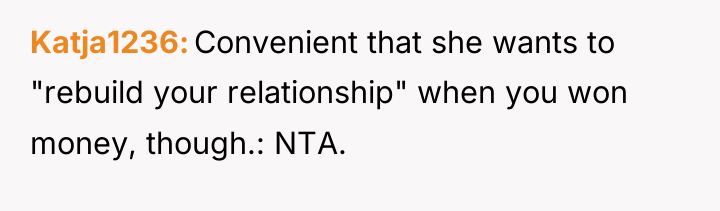 Katja1236 Convenient that she wants to "rebuild your relationship" when...