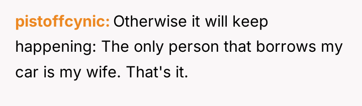 pistoffcynic Otherwise it will keep happening: The only person that...