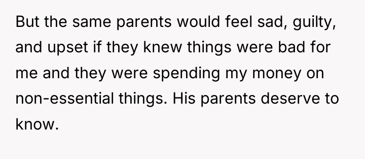 But the same parents would feel sad, guilty, and upset...