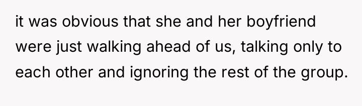 it was obvious that she and her boyfriend were just...