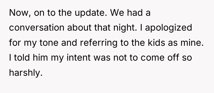 Now, on to the update. We had a conversation about...