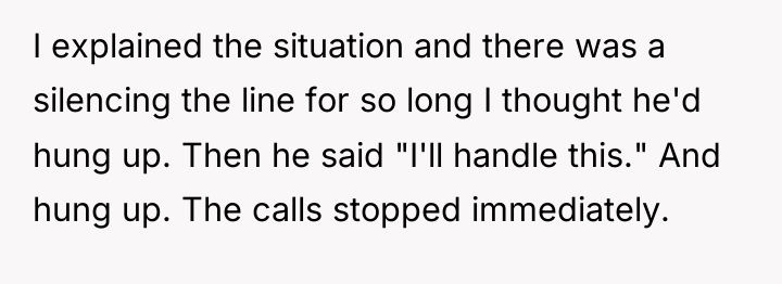 I explained the situation and there was a silencing the...