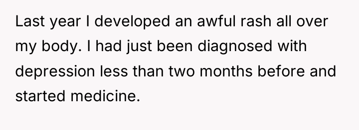 Last year I developed an awful rash all over my...