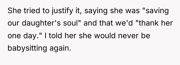 She tried to justify it, saying she was "saving our...