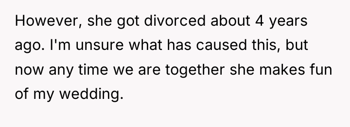 However, she got divorced about 4 years ago. I'm unsure...