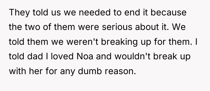 They told us we needed to end it because the...