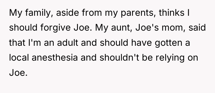 My family, aside from my parents, thinks I should forgive...