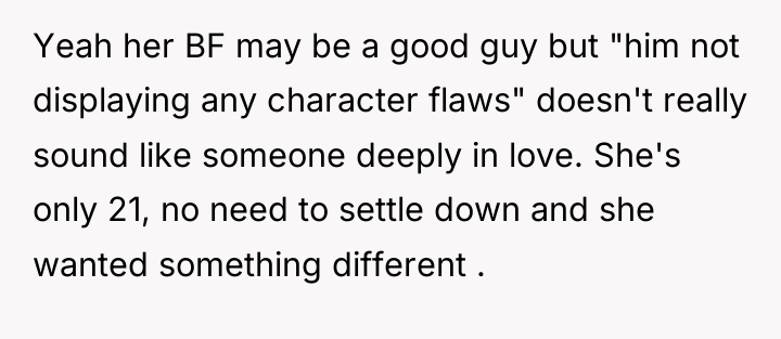 Yeah her BF may be a good guy but "him...