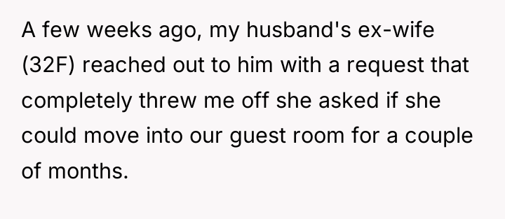 A few weeks ago, my husband's ex-wife (32F) reached out...