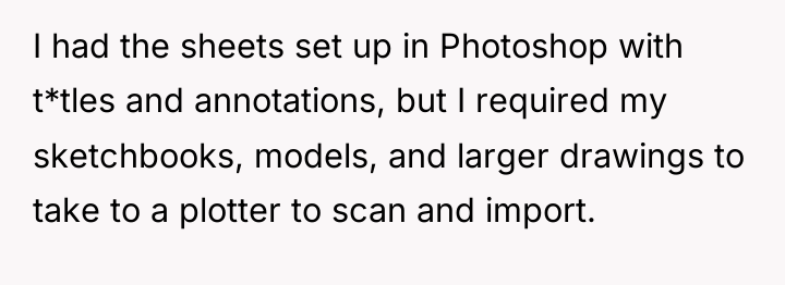 I had the sheets set up in Photoshop with t*tles...