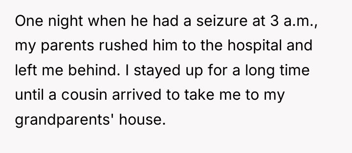 One night when he had a seizure at 3 a.m.,...
