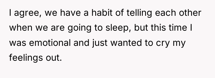 I agree, we have a habit of telling each other...