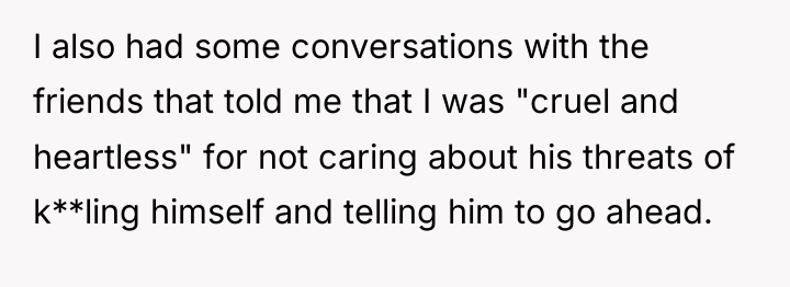 I also had some conversations with the friends that told...