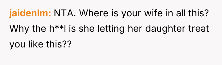 jaidenlm NTA. Where is your wife in all this? Why...