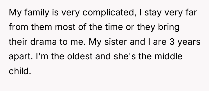My family is very complicated, I stay very far from...