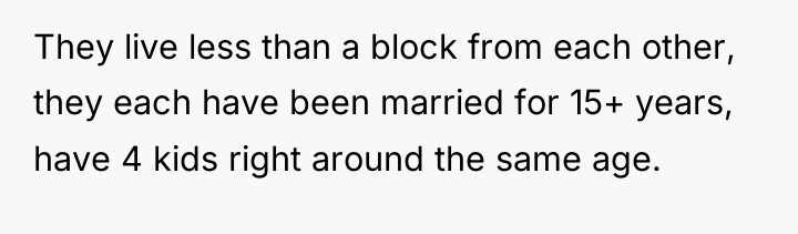 They live less than a block from each other, they...
