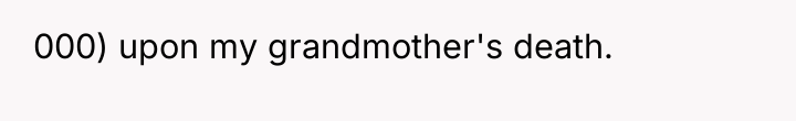 000) upon my grandmother's death.
