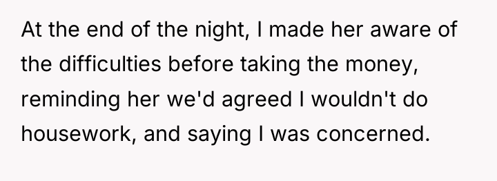 At the end of the night, I made her aware...