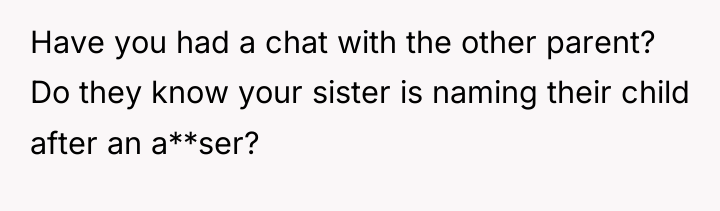 Have you had a chat with the other parent? Do...