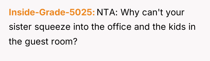 Inside-Grade-5025 NTA: Why can't your sister squeeze into the office...
