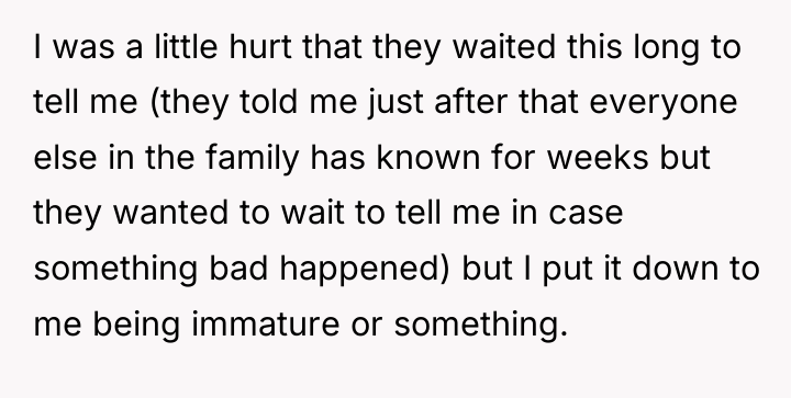 I was a little hurt that they waited this long...