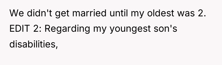 We didn't get married until my oldest was 2. EDIT...