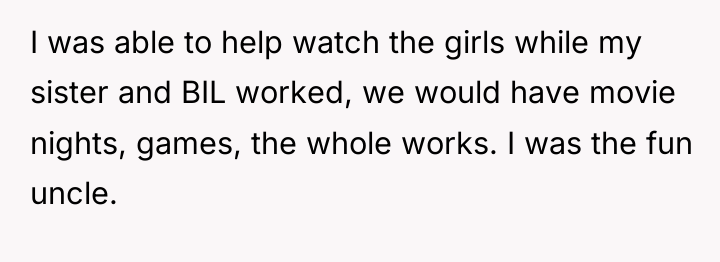 I was able to help watch the girls while my...