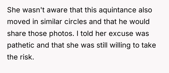She wasn't aware that this aquintance also moved in similar...