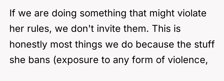 If we are doing something that might violate her rules,...