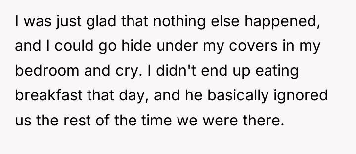 I was just glad that nothing else happened, and I...