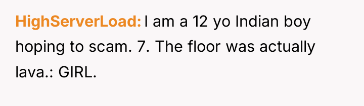 HighServerLoad I am a 12 yo Indian boy hoping to...
