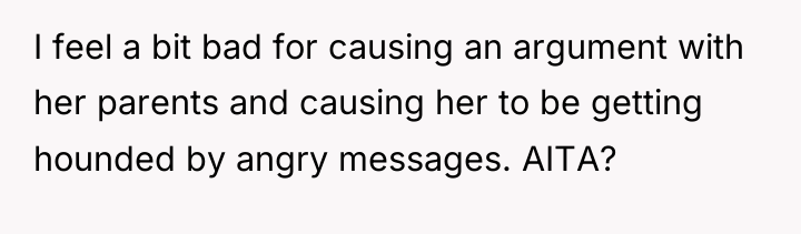 I feel a bit bad for causing an argument with...